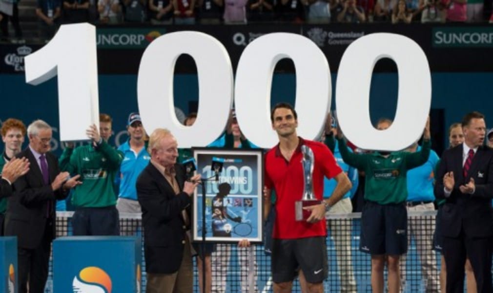 Roger Federer became only the third man to win 1000 professional matches as he won the Brisbane International for the first time. The Swiss defeate...