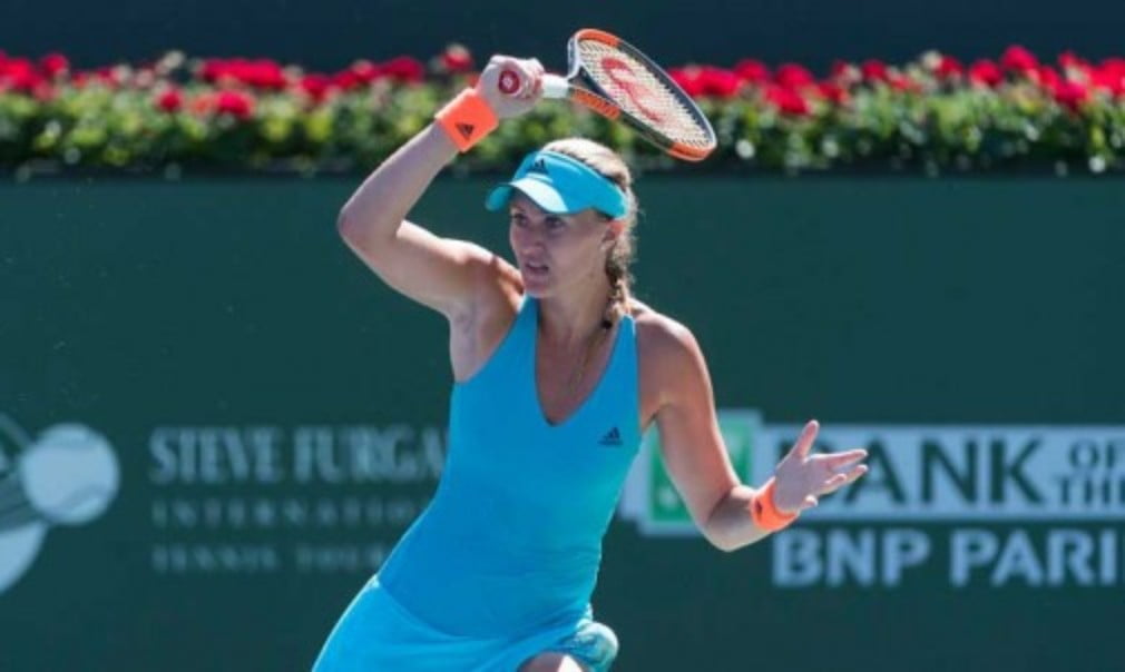 Kristina Mladenovic continued her impressive run of form as she reached the biggest semi-final of her career with victory over Caroline Wozniacki a...