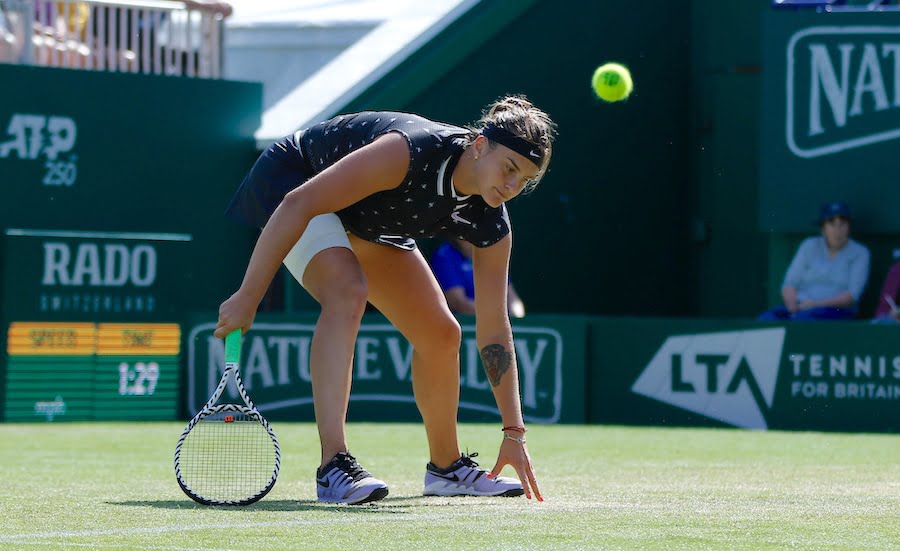 Aryna Sabalenka Eastbourne 2019 falling over