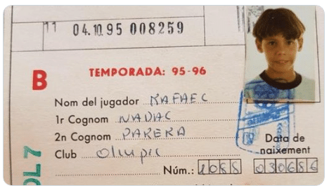 Rafa Nadal child football photo