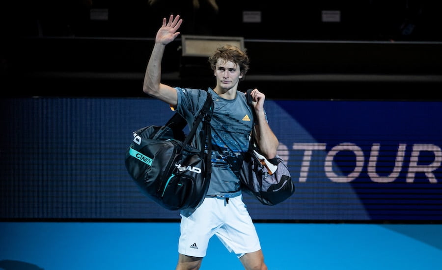 Alexander Zverev ATP Finals 2019 waves at crowd