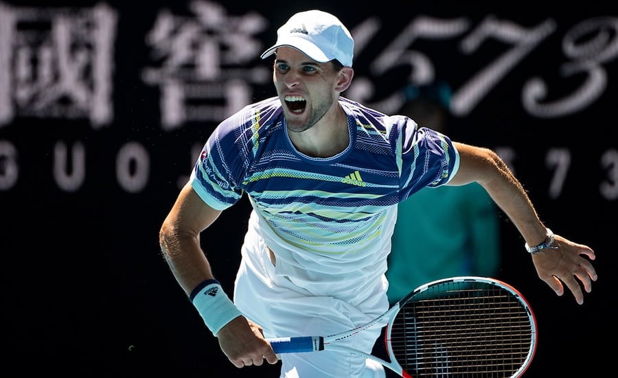 Dominic Thiem in action
