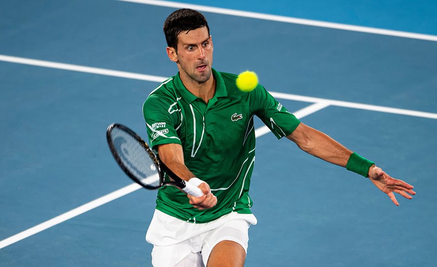 Novak Djokovic in action