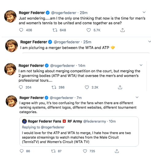 Roger Federer tennis tour comments