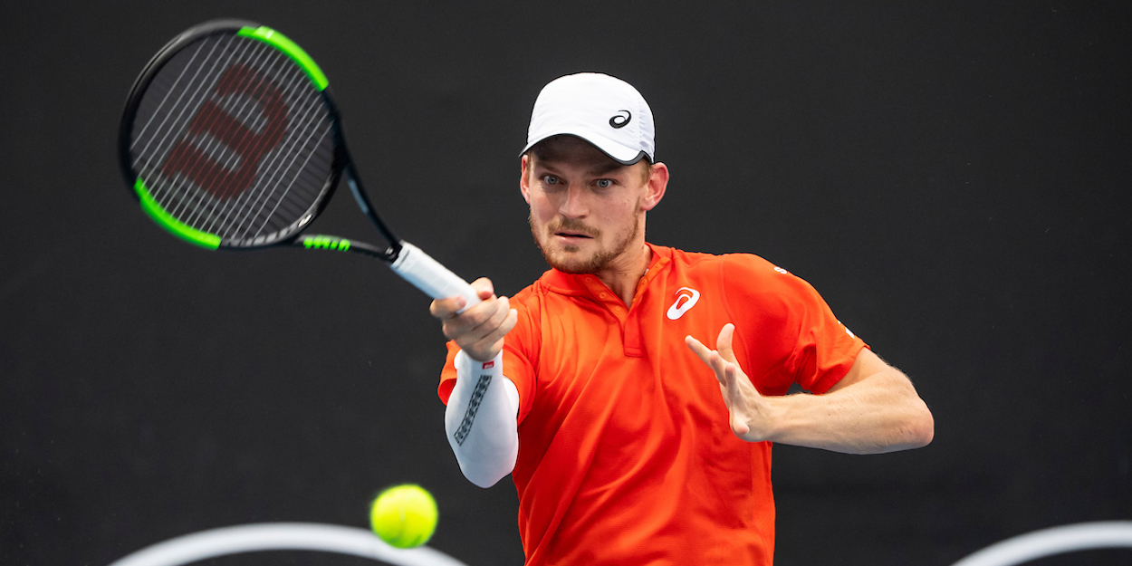 David Goffin hits a forehand