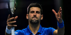 Novak Djokovic celebrates