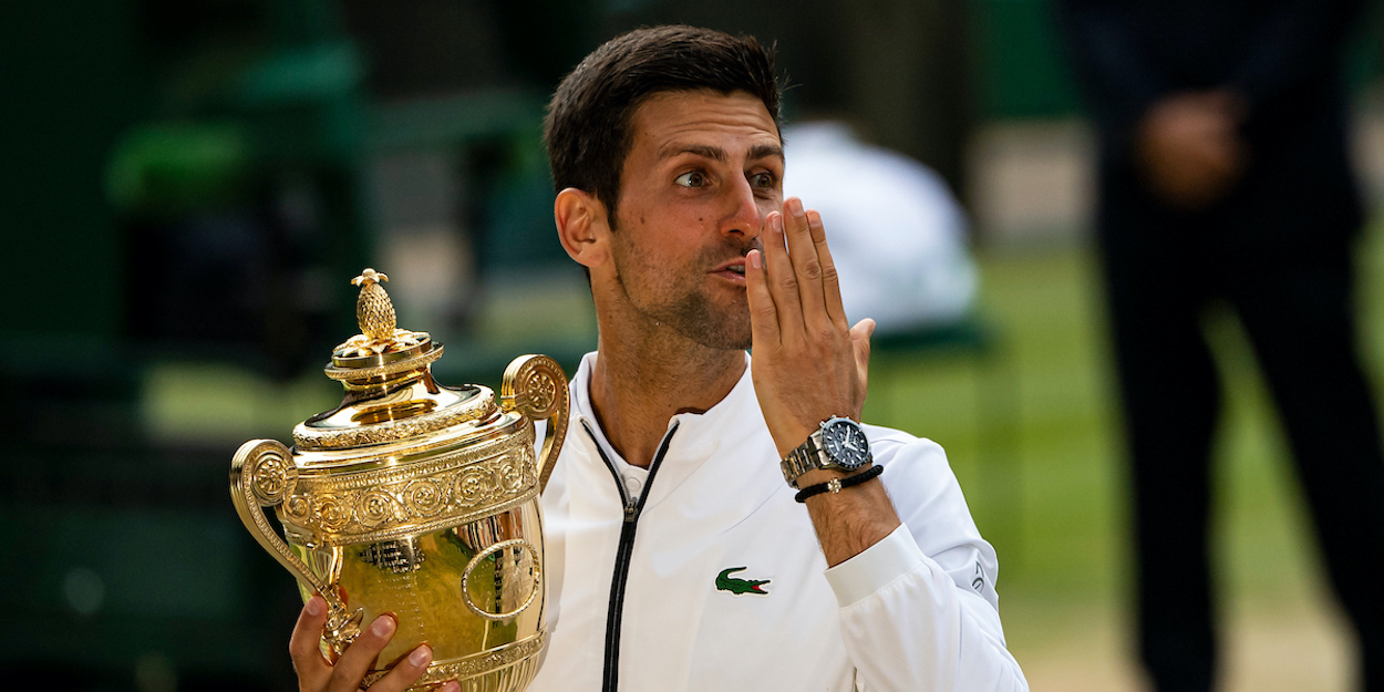 Novak Djokovic Wimbledon trophy 2019