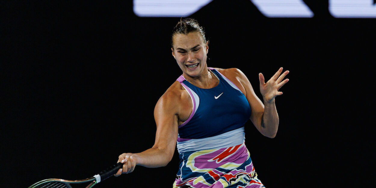 Aryna Sabalenka photographs disputed ball mark during Stuttgart