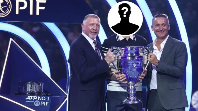 Mystery player poses with the world number one trophy