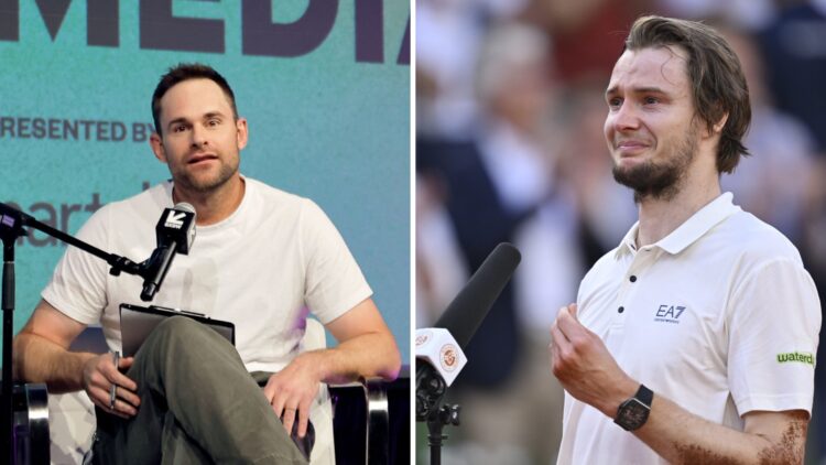 Andy Roddick on the left, Alexander Bublik on the right