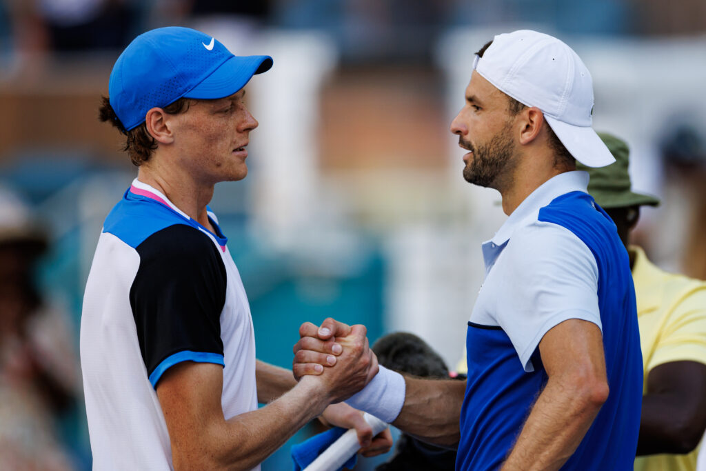 Jannik Sinner and Grigor Dimitrov shake hands