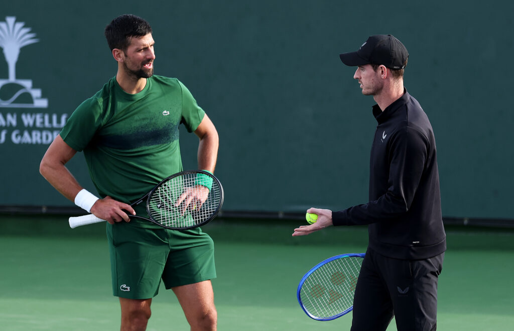Novak Djokovic and Andy Murray chat