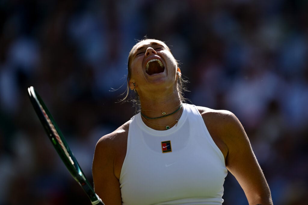 Aryna Sabalenka screams