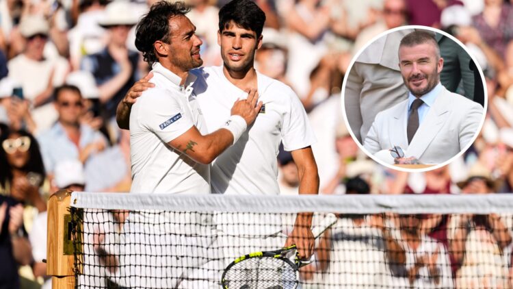 David Beckham watched Carlos Alcaraz's thriller against Fabio Fognini at Wimbledon