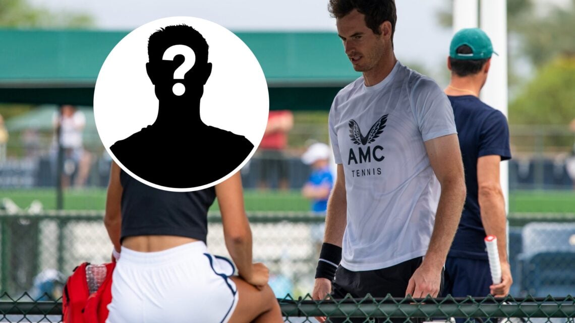 Andy Murray (right) and a mystery player (left) chat