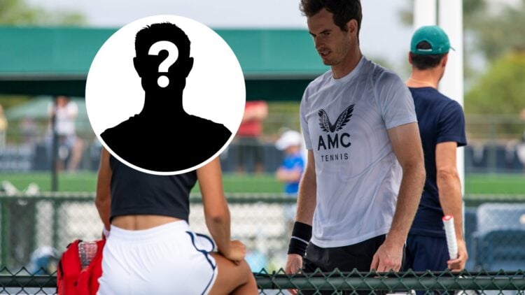 Andy Murray (right) and a mystery player (left) chat