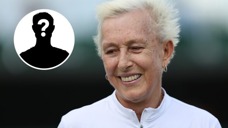 Main: Martina Navratilova smiling. Inset left top: Mystery Overlay