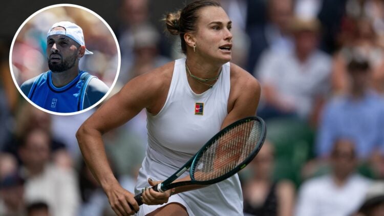 ‘Main: Ayrna Sabalenka in action at Wimbledon. Inset: Nick Kyrgios in action at the Miami Open.’