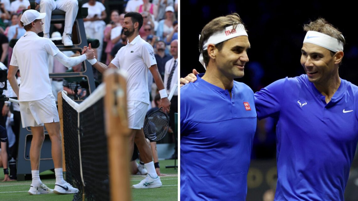 Jannik Sinner joins Roger Federer and Rafael Nadal on an exclusive list after beating Novak Djokovic at Wimbledon
