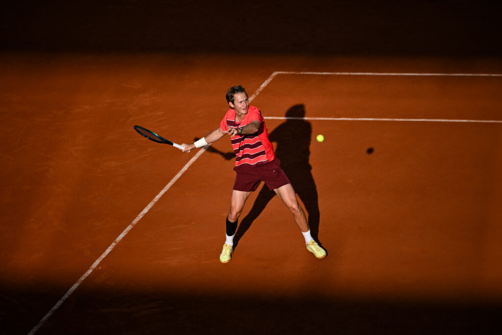 Sebastian Korda hits a forehand