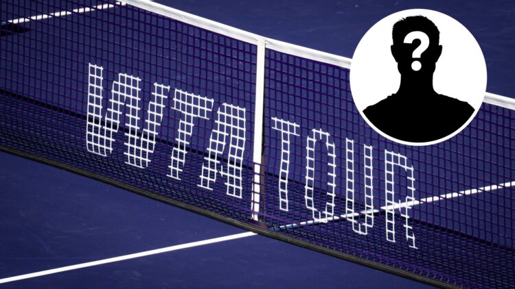Main: A shot of the WTA logo on the net during the. Inset: Mystery icon