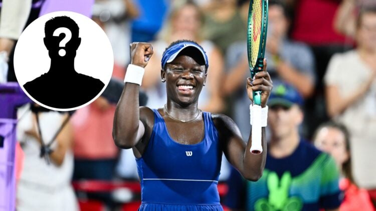 Main: Victoria Mboko celebrates. Inset top left: Mystery overlay.