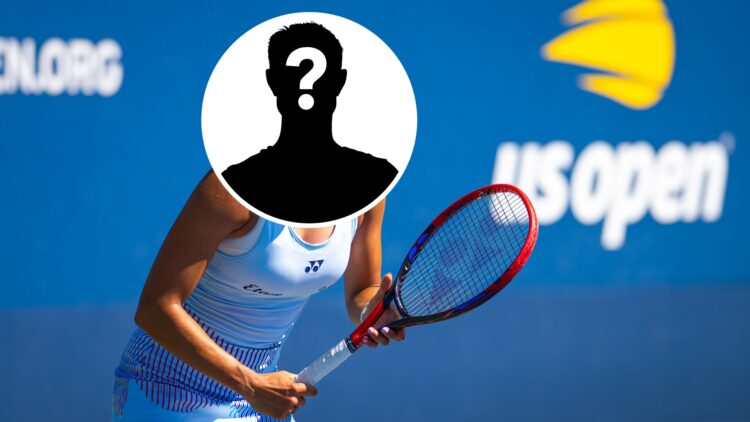 Mystery player prepares to hit the ball