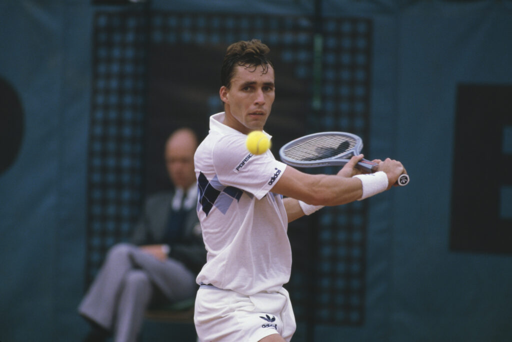 Tennis player Ivan Lendl wins the Men's Singles title at the 1984 French Open in Paris.