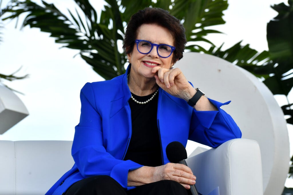 Billie Jean King speaks onstage during the 2024 New York #LWTSUMMIT on September 19, 2024 in New York City.