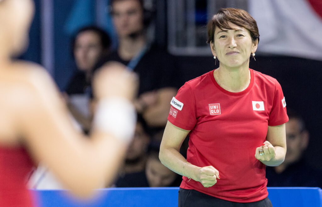 Ai Sugiyama during Billie Jean King Cup Finals match Japan vs Romania in Malaga Spain on 14 November 2024.