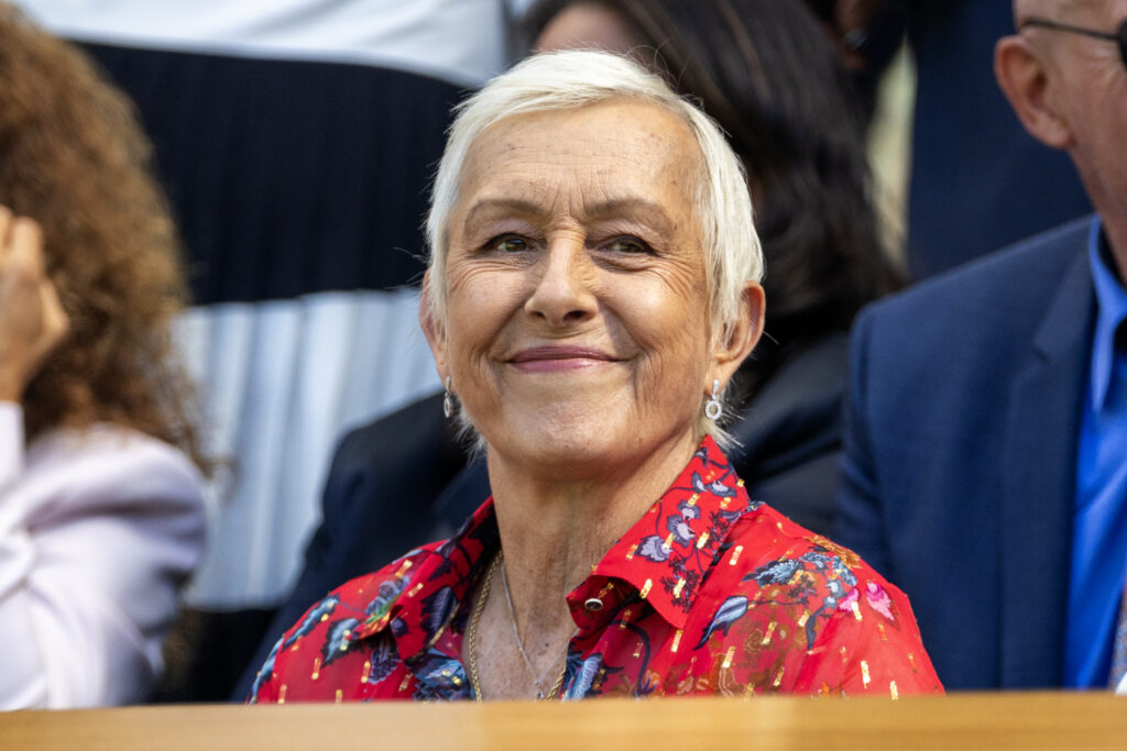 Martina Navratilova looks on