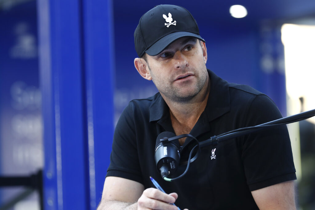 Former professional tennis player Andy Roddick speaks during the IBM US Open Event at Madison Square Park on September 04, 2025 in New York City.