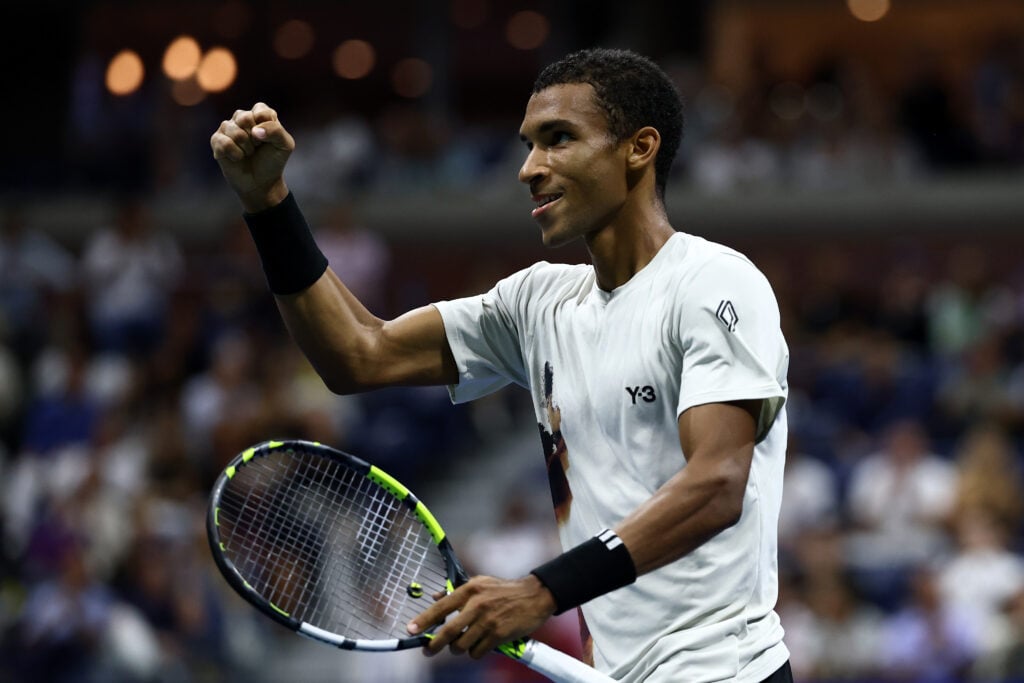 Felix Auger-Aliassime pumps his fist