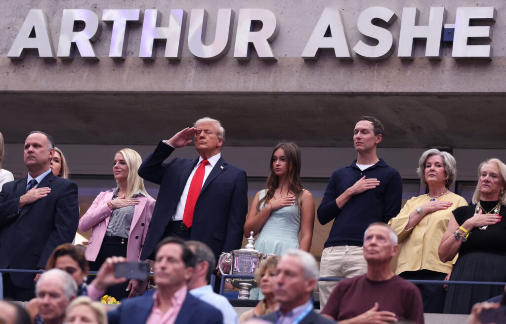 Donald Trump watches the US Open