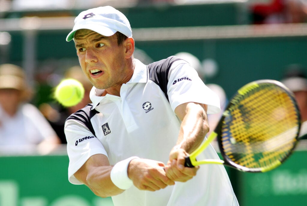 Dominik Hrbaty playing Rafael Nadal at the Heineken Open in Auckland, New Zealand in 2005