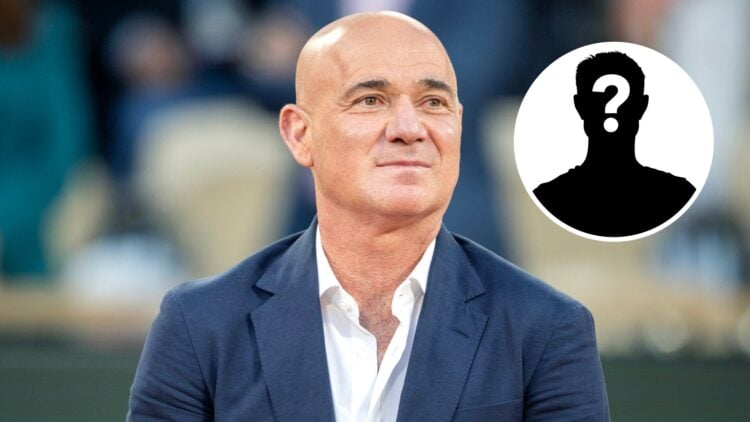Andre Agassi at the Roland Garros final between Carlos Alcaraz and Jannik Sinner in 2025
