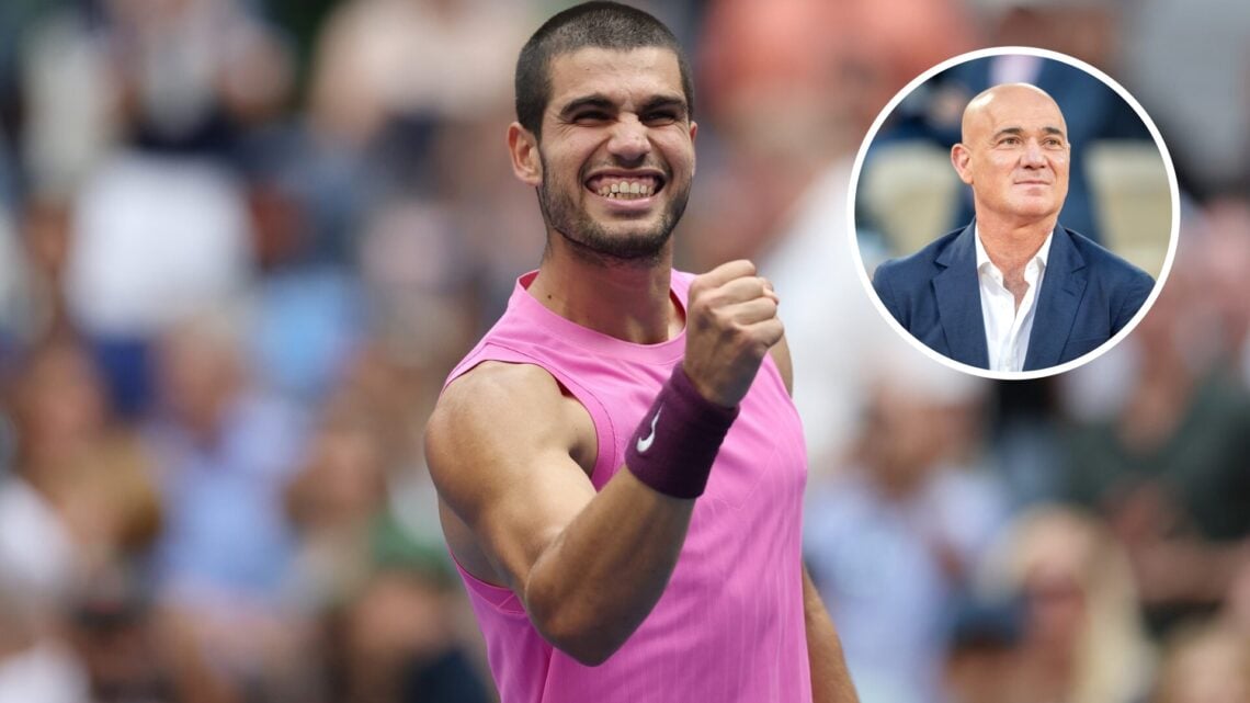 Carlos Alcaraz during his US Open semi-final against Novak Djokovic