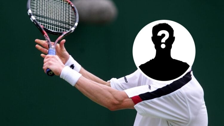 Main: Kenneth Carlsen prepares to hit a backhand slice. Inset right: Mystery overlay.