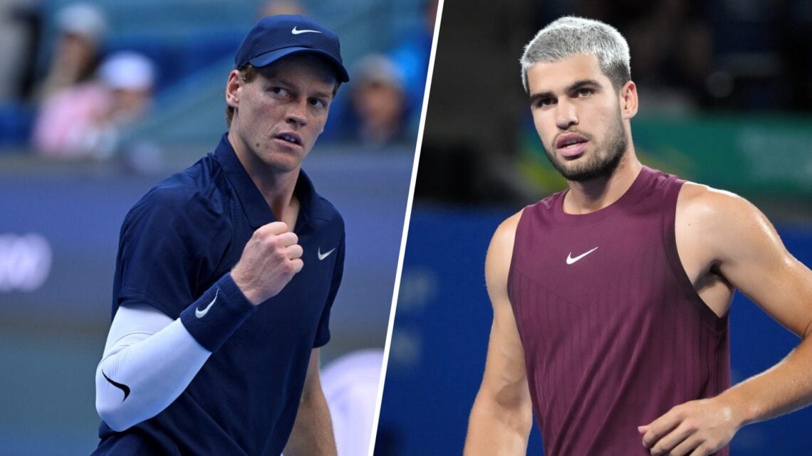 Jannik Sinner at the 2025 China Open and Carlos Alcaraz at the 2025 Japan Open