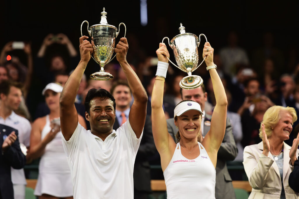 Leander Paes and Martina Hingis lift Wimbledon trophies