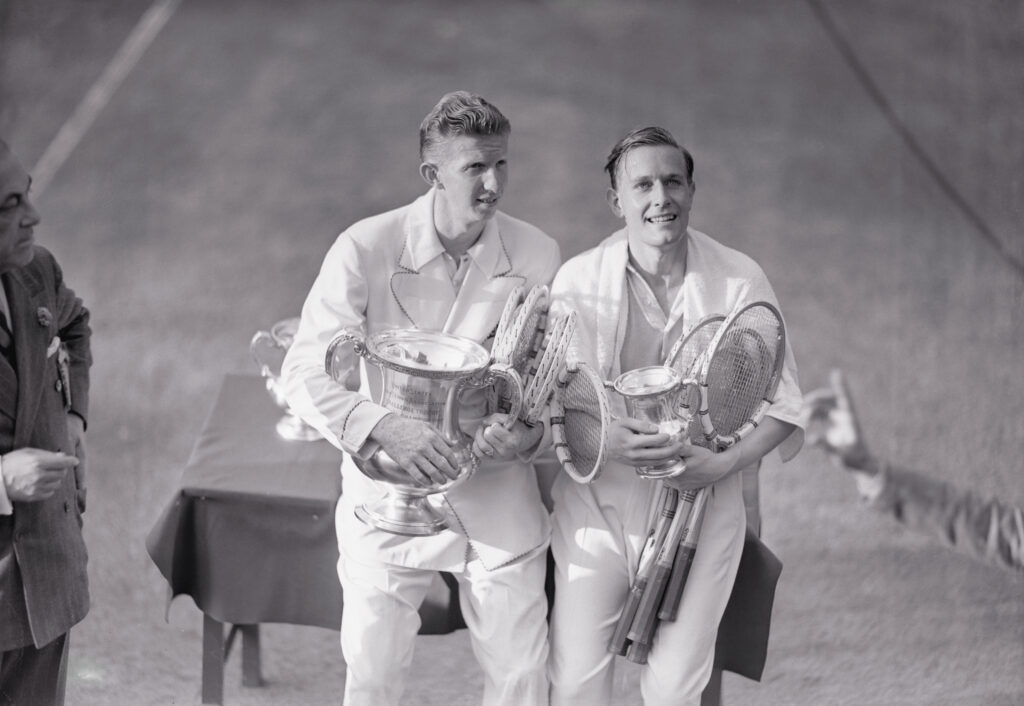the winner is Don Budge (left) of California. The gentleman on the right is Gottfried von Cramm
