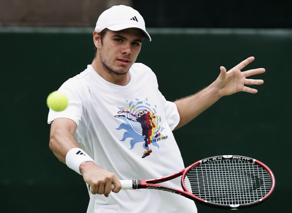 Stanislas Wawrinka of Switzerland in action during the Heineken Open practice at the ASB Tennis Centre January 7, 2007 in Auckland, New Zealand