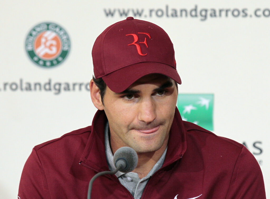 Swiss Roger Federer gives a press conference on May 20, 2011 at the Roland-Garros stadium in Paris, two days before the start of the Grand Slam Roland-Garros tennis tournament.