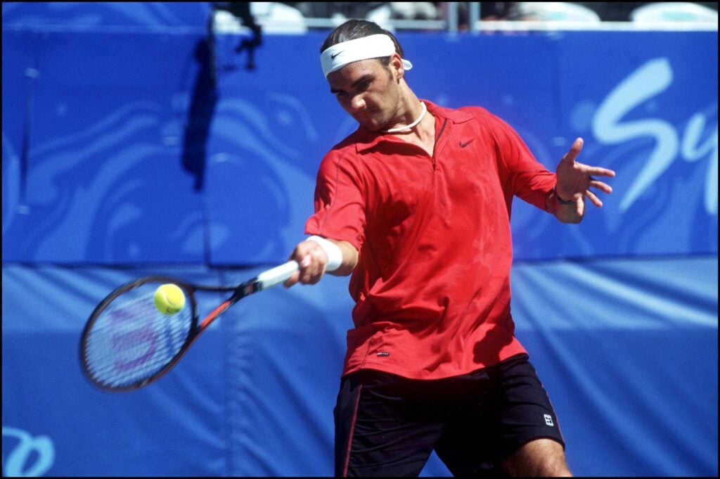 Sydney Olympics: Arnaud Di Pasquale wins bronze medal against Roger Federer in men's tennis tournament in Sydney, Australia on September 26, 2000.