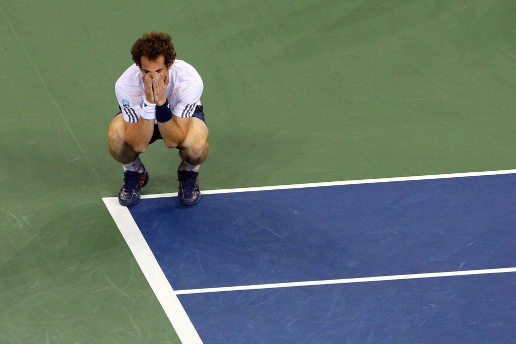 Andy Murray of Great Britain celebrates after defeating Novak Djokovic of Serbia in the men's singles final match on Day Fifteen of the 2012 US Open at USTA Billie Jean King National Tennis Center on September 10, 2012 in the Flushing neighborhood of the Queens borough of New York City. Murray defeated Djokovic 7-6, 7-5, 2-6, 3-6, 6-2.