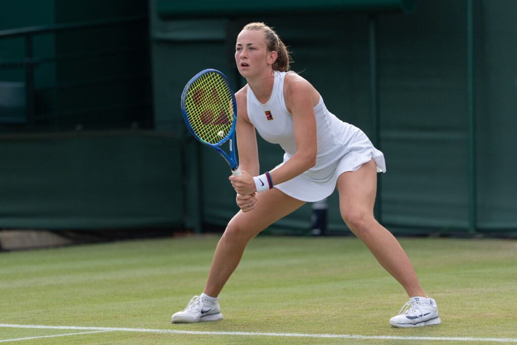 Mika Stojsavljevic of Great Britain during Day Six of The Championships Wimbledon 2025 at All England Lawn Tennis and Croquet Club on July 5, 2025 in London, United Kingdom.