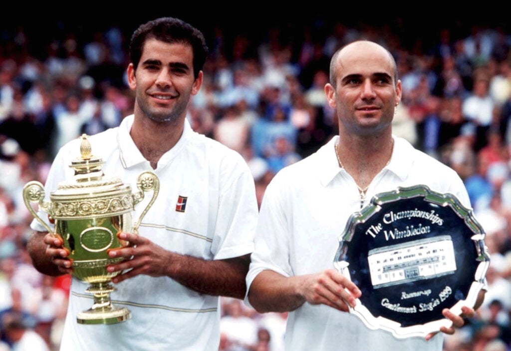 Pete Sampras and Andre Agassi 1999 Wimbledon Men's Singles final.