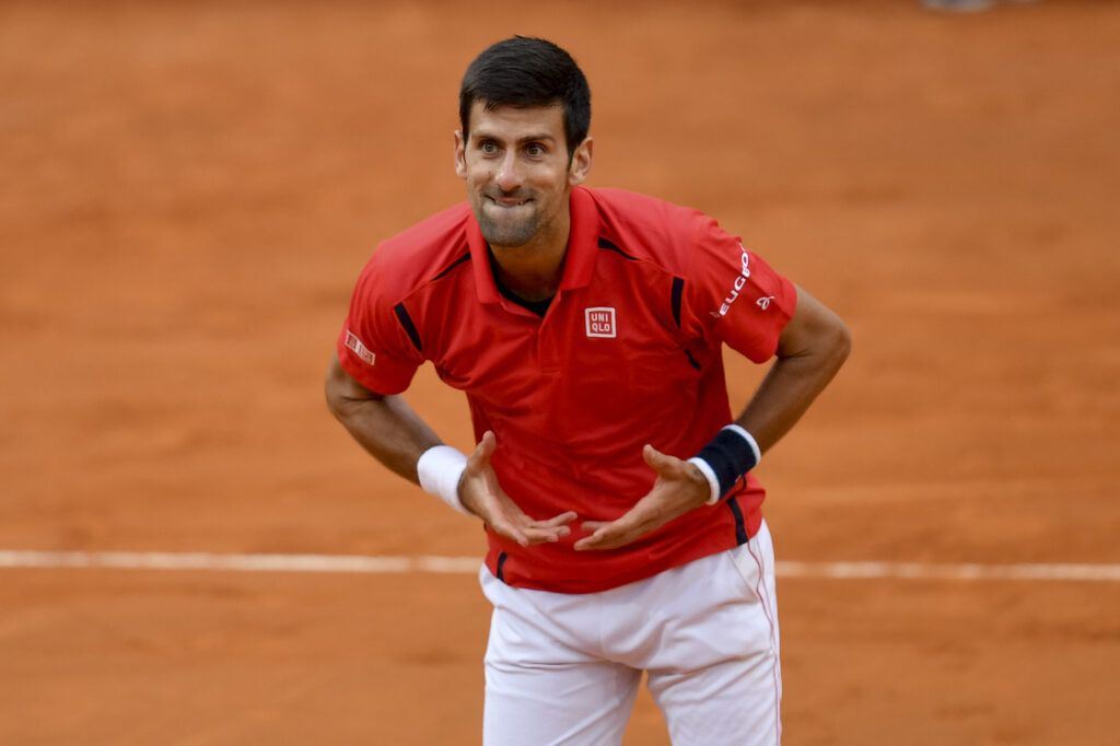 Novak Djokovic (SRB) during the ATP match Nadal (ESP) vs Djokovic (SRB) at the Internazionali BNL d'Italia 2016 at the Foro Italico on May 13, 2016 in Rome, Italy.