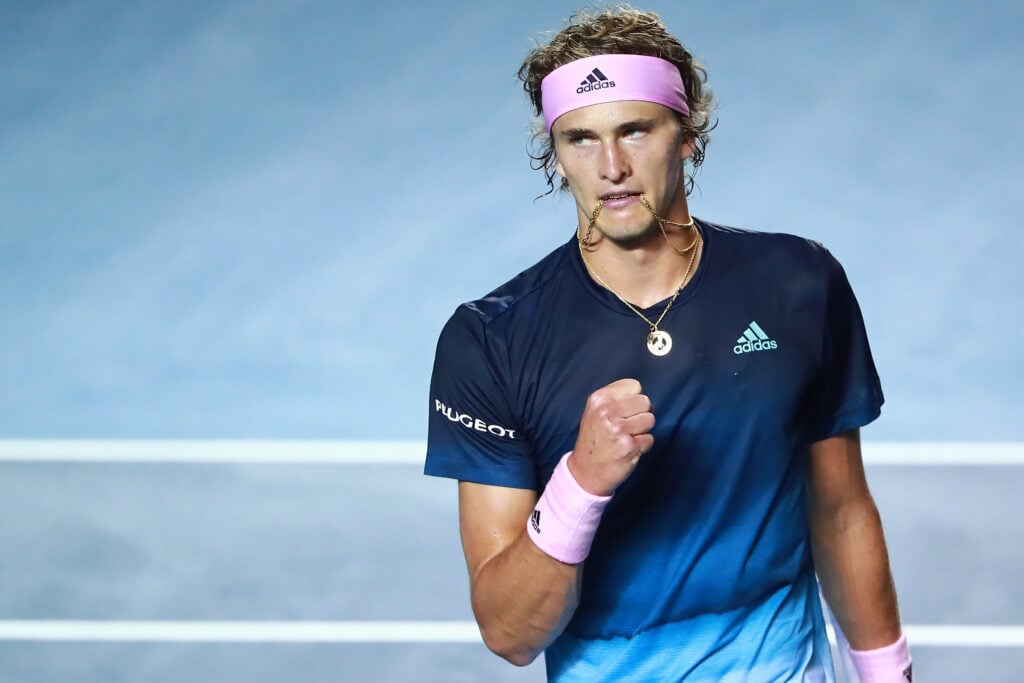 Alexander Zverev of Germany celebrates during the semifinals match between Cameron Norrie of Great Britain and Alexander Zverev of Germany as part of the day 5 of the Telcel Mexican Open 2019 at Mextenis Stadium on March 1, 2019 in Acapulco, Mexico.
