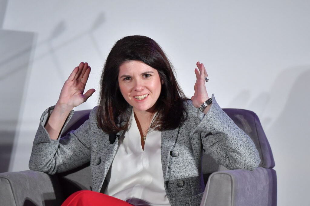 Valerie Camillo, Chief Revenue & Marketing Officer, Washington Nationals Baseball Club speaks during the 6th Annual Women Rule Summit at a hotel in Washington, DC on December 11, 2018.